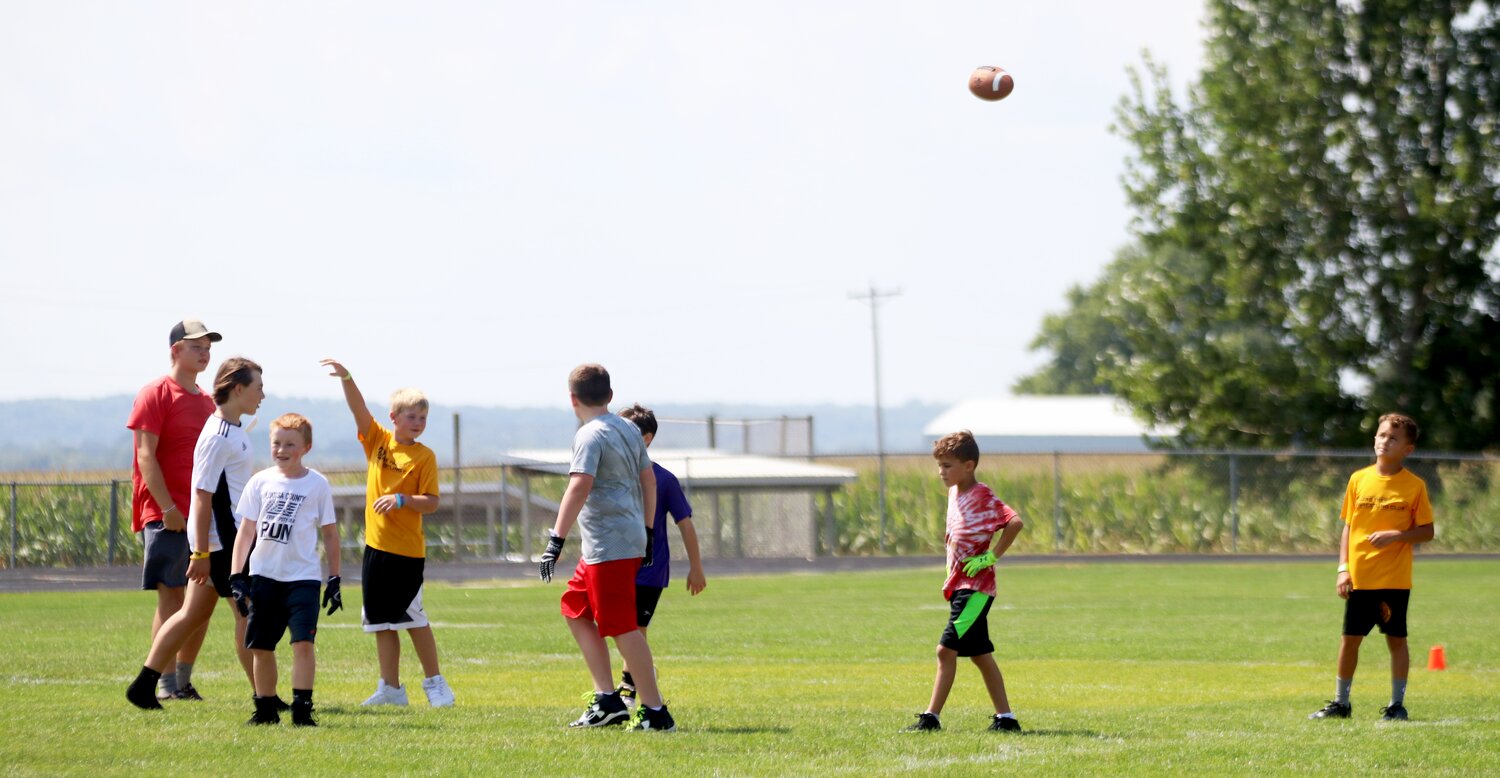 Lone Tree’s Fall Festival was held from Aug. 25-26. Saturday evening, local children lined up for a friendly game of flag football. The game was held at the school’s football field and was coached in part by some of the high school footballers.